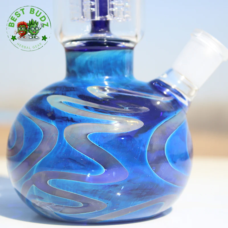 10.5" Blue Buddha Glass Water Pipe
