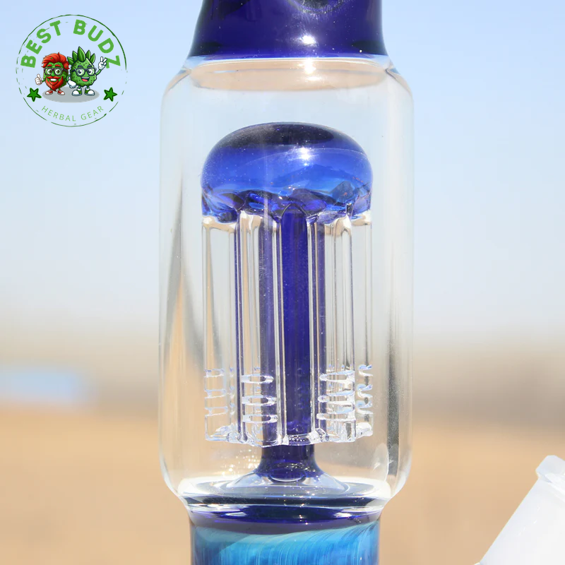 10.5" Blue Buddha Glass Water Pipe