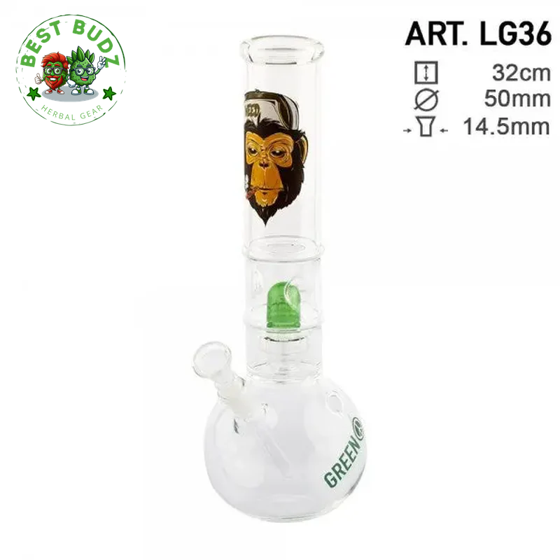 Greenline | 12.5" round Glass Water Pipe W/ Dome Perc
