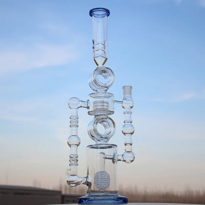 22" Dual Perc Recycler Style Water Pipe