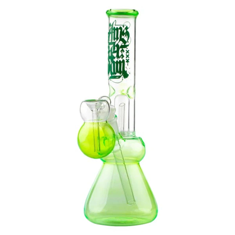 Amsterdam | 12" Green Glass Water Pipe W/ Tree Perc