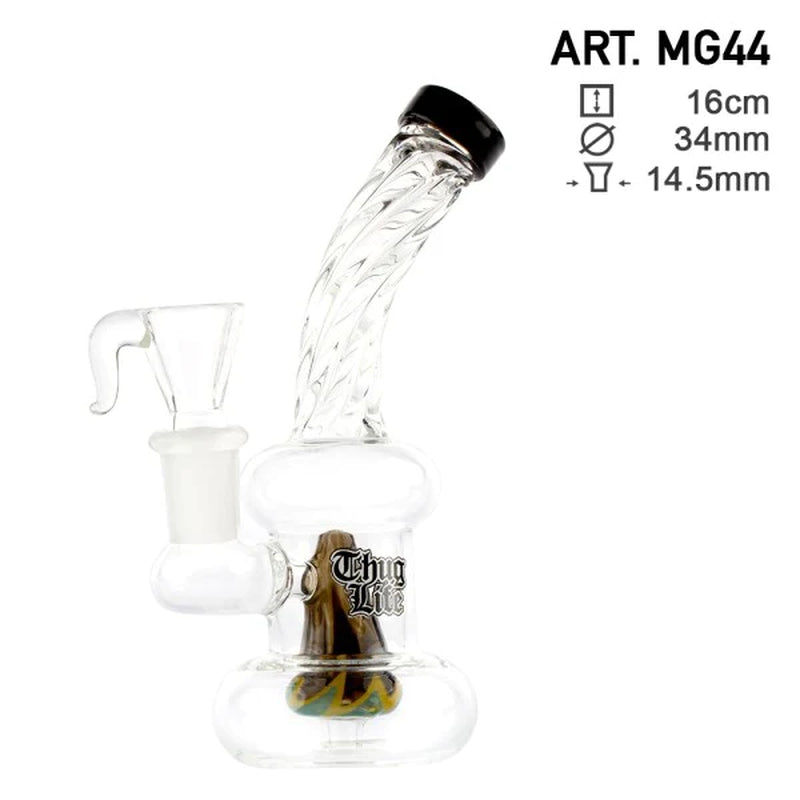 Thug Life | 6" Bubbler Shaped Rasta Water Pipe