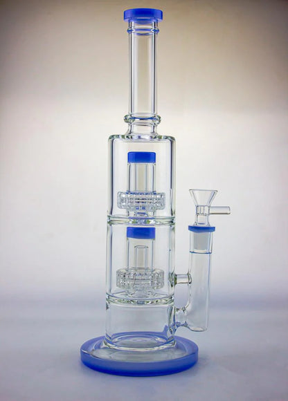 12" Dual Matrix Percolator Glass Water Pipe