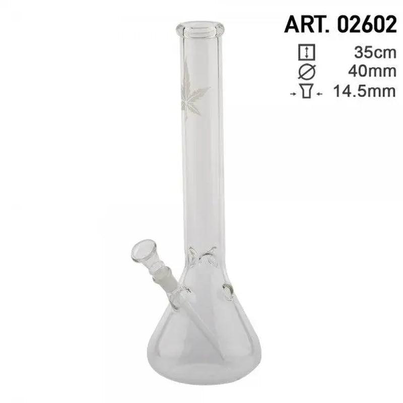 14" Hemp Lear Beaker Glass Water Pipe