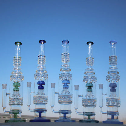 19.5" Jellyfish Sprinkler & Matrix Perc Glass Water Pipe