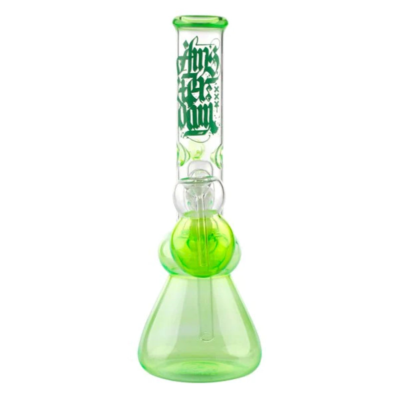 Amsterdam | 12" Green Glass Water Pipe W/ Tree Perc