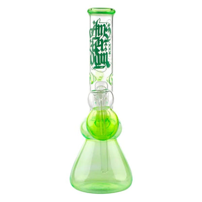 Amsterdam | 12" Green Glass Water Pipe W/ Tree Perc