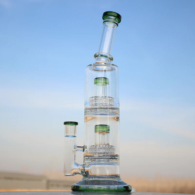 12" Dual Matrix Percolator Glass Water Pipe