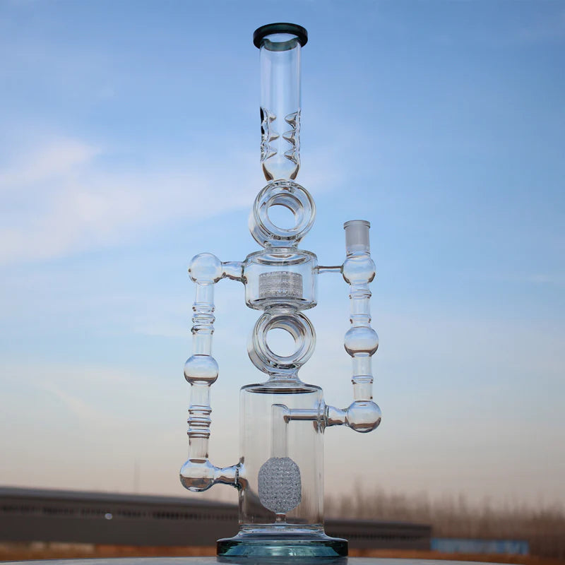 22" Dual Perc Recycler Style Water Pipe