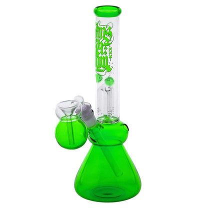 Amsterdam | 12" Green Glass Water Pipe W/ Tree Perc