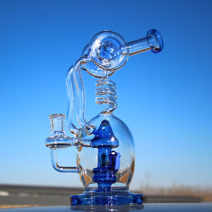 11" Spiral Mushroom Recycler Water Pipe W/ Circ Perc