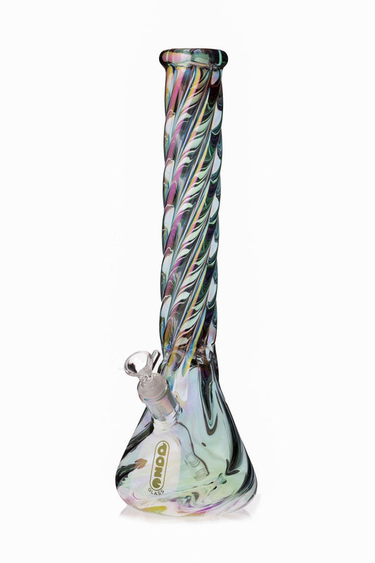 Daze Glass - 16" Iridescent Spiral Glass Water Pipe