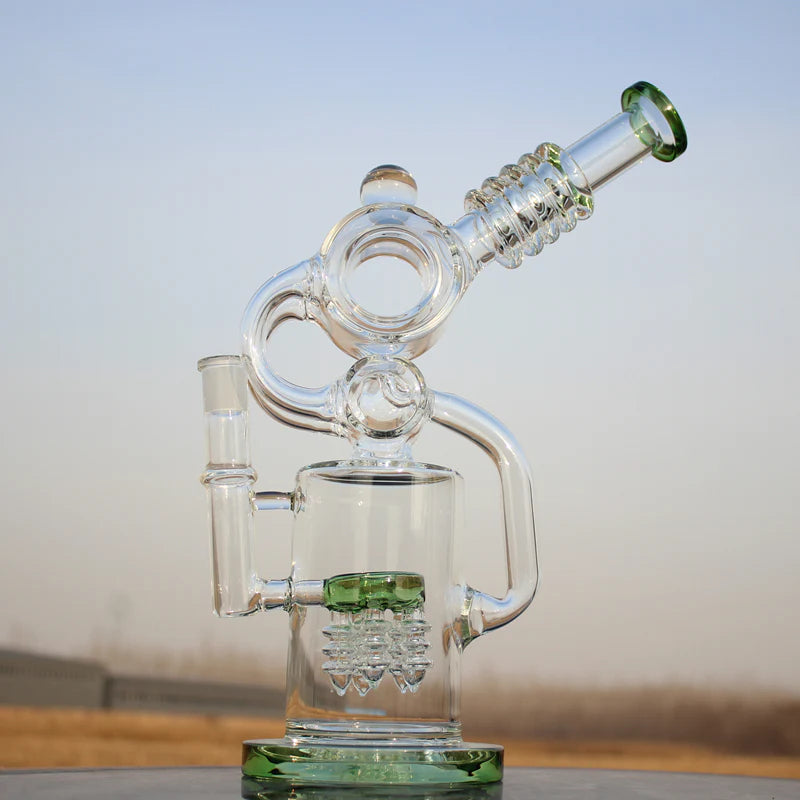 11.5" Recycler Style Water Pipe W/ Dual Percs