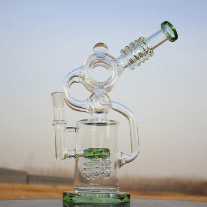 11.5" Recycler Style Water Pipe W/ Dual Percs