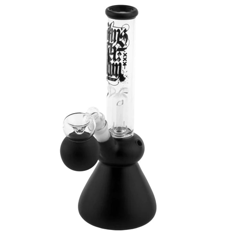 Amsterdam | 12" Black Glass Water Pipe W/ Dome Perc