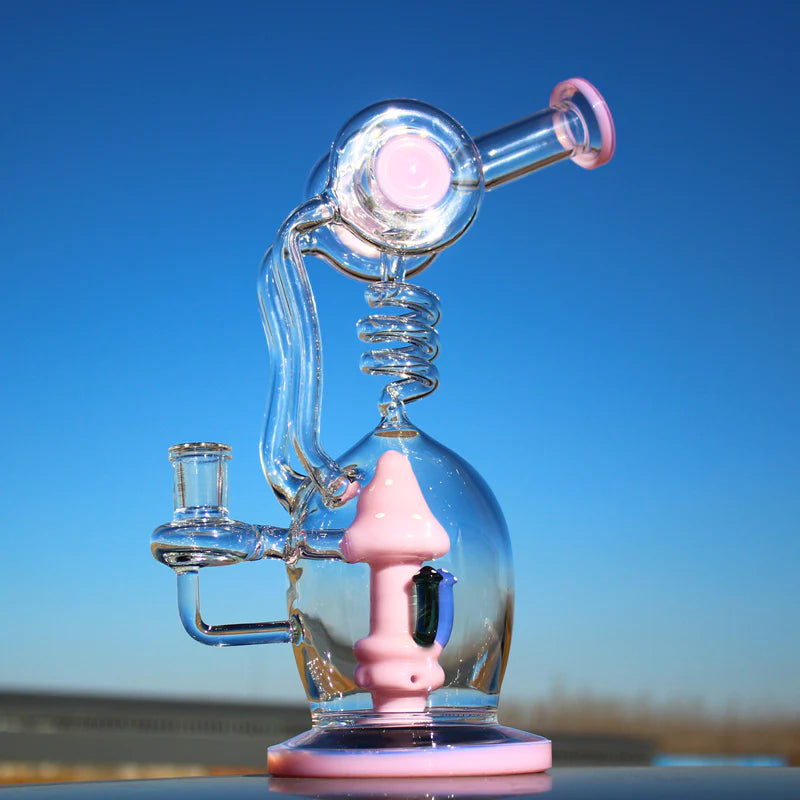 11" Spiral Mushroom Recycler Water Pipe W/ Circ Perc