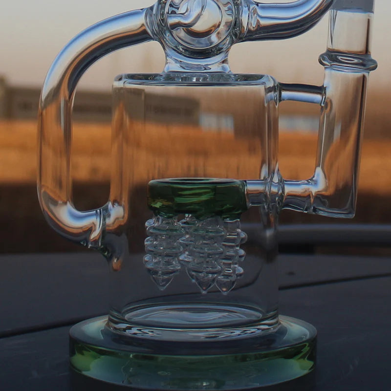 11.5" Recycler Style Water Pipe W/ Dual Percs