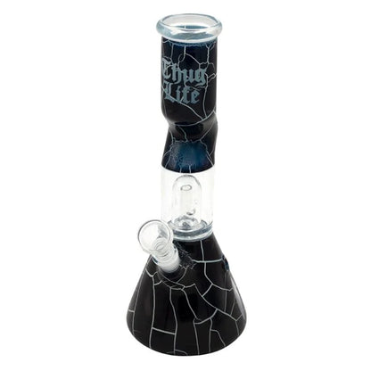 Thug Life | 10" Cracked Stone Glass Water Pipe