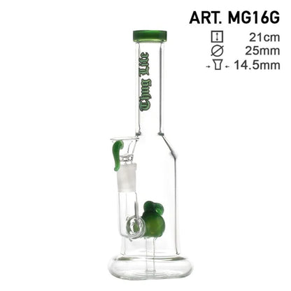 Thug Life | 8" Green Water Pipes W/ Custom Perc