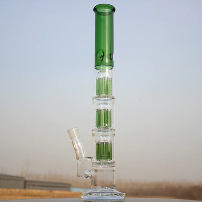 Approx. 19" Triple Tree Percolator Glass Water Pipe