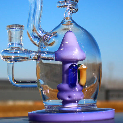 11" Spiral Mushroom Recycler Water Pipe W/ Circ Perc