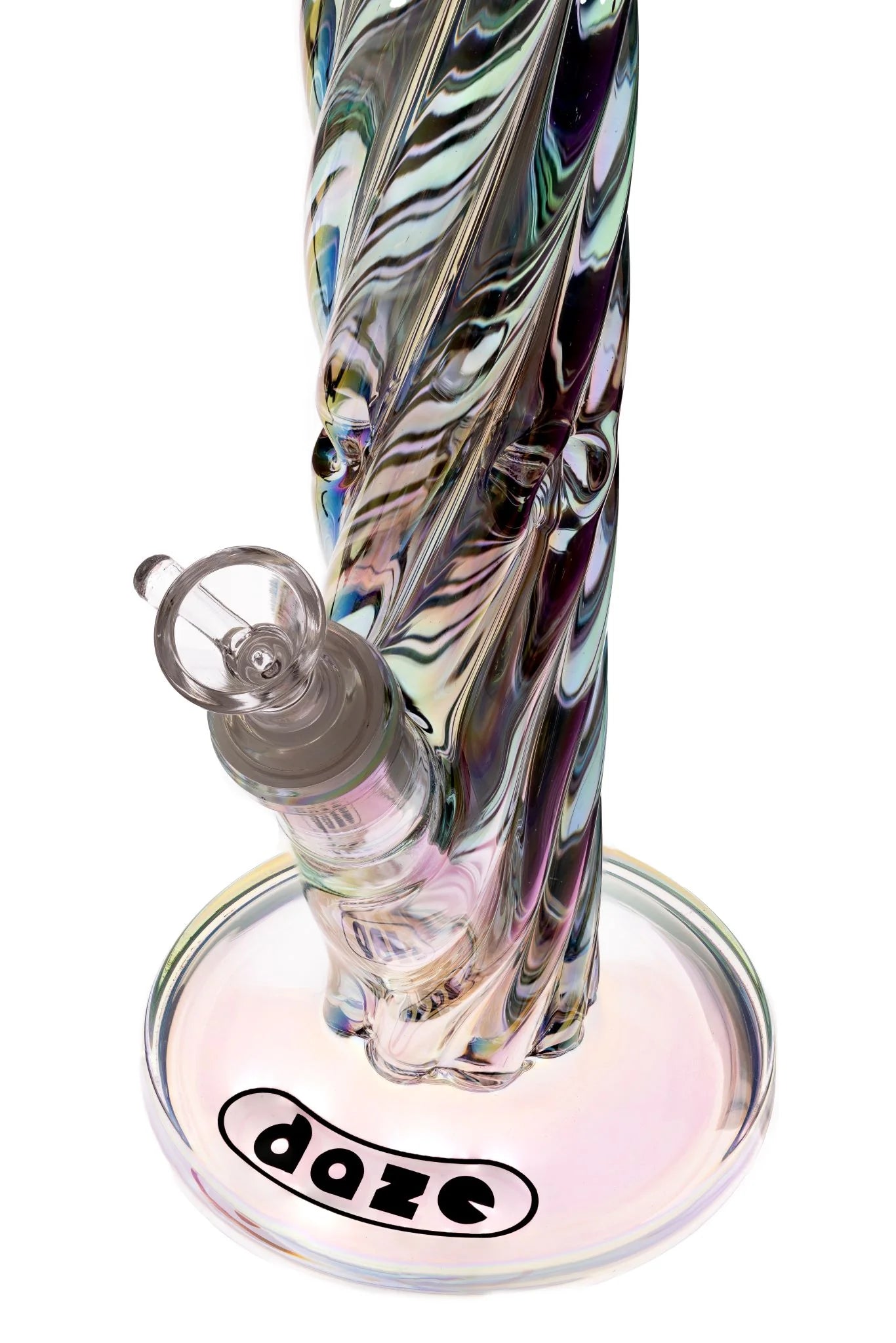 Daze Glass - 12" Iridescent Rainbow Spiral Glass Water Pipe