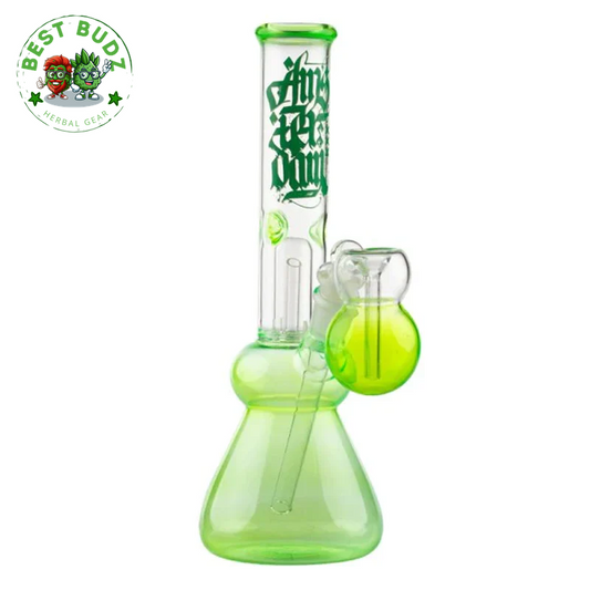 Amsterdam | 12" Green Glass Water Pipe W/ Tree Perc